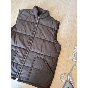 Kingsport Vintage Puffer Vest Mens Medium Brown Quilted Full Zip RN 42006 44